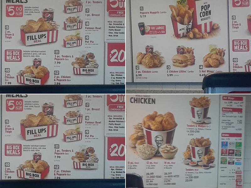 KFC Menu