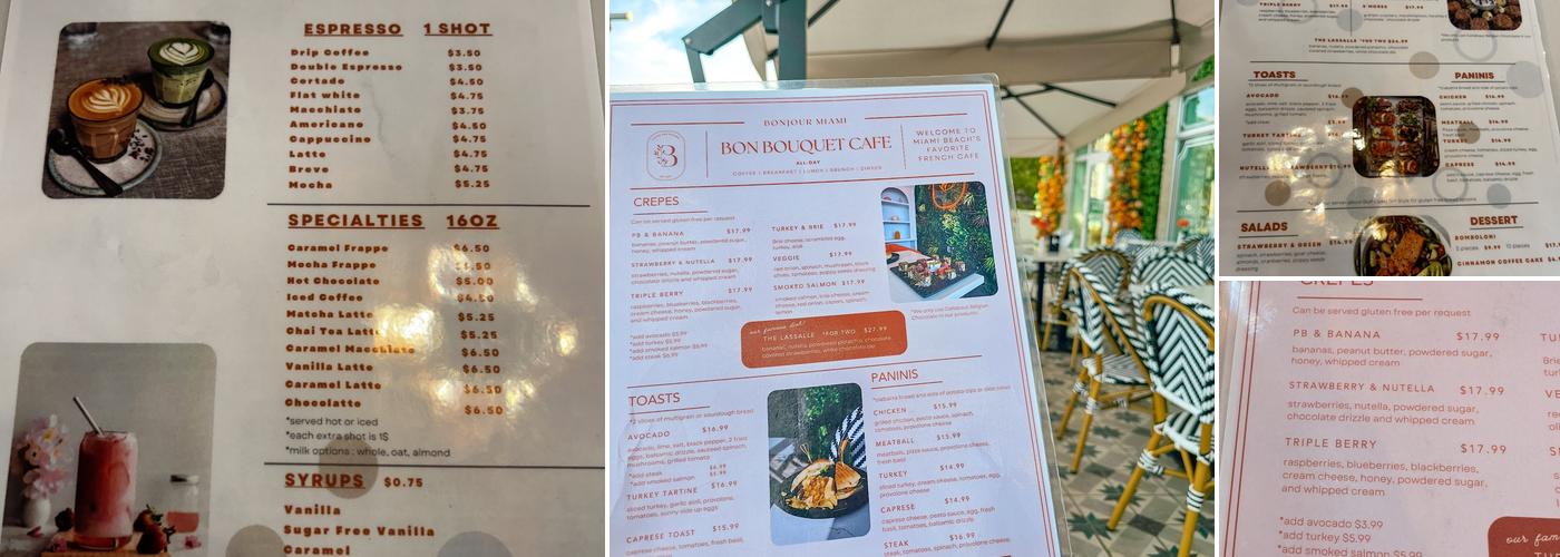 Bon Bouquet Cafe Menu