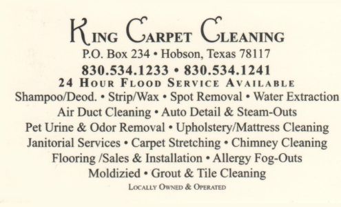 King Carpet Services 270 County Rd 376, Hobson Texas 78117
