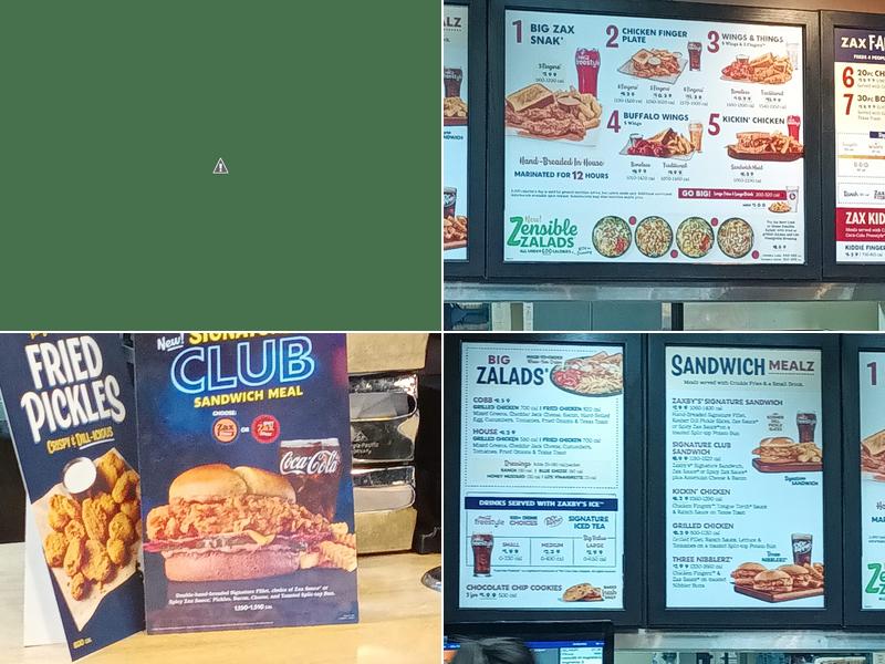 Zaxbys Chicken Fingers & Buffalo Wings Menu