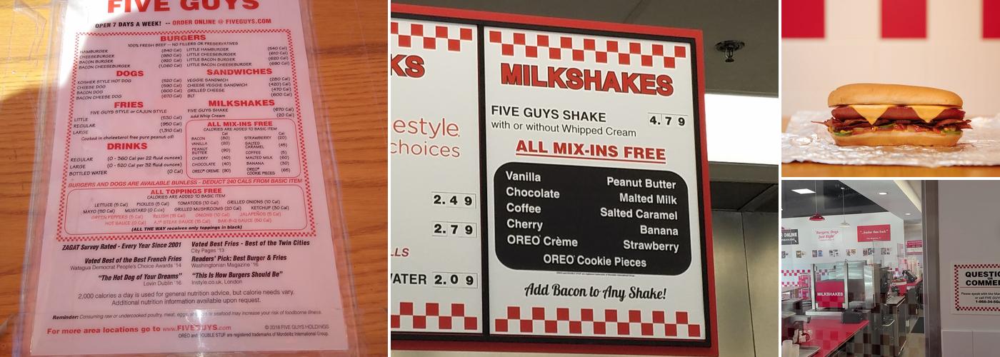 Five Guys Menu