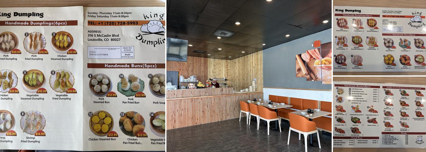 King dumpling Menu