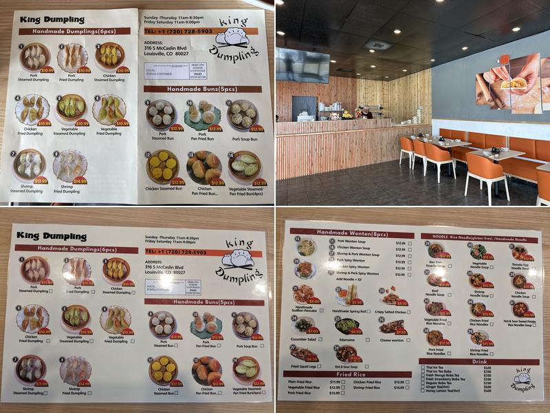 King dumpling Menu