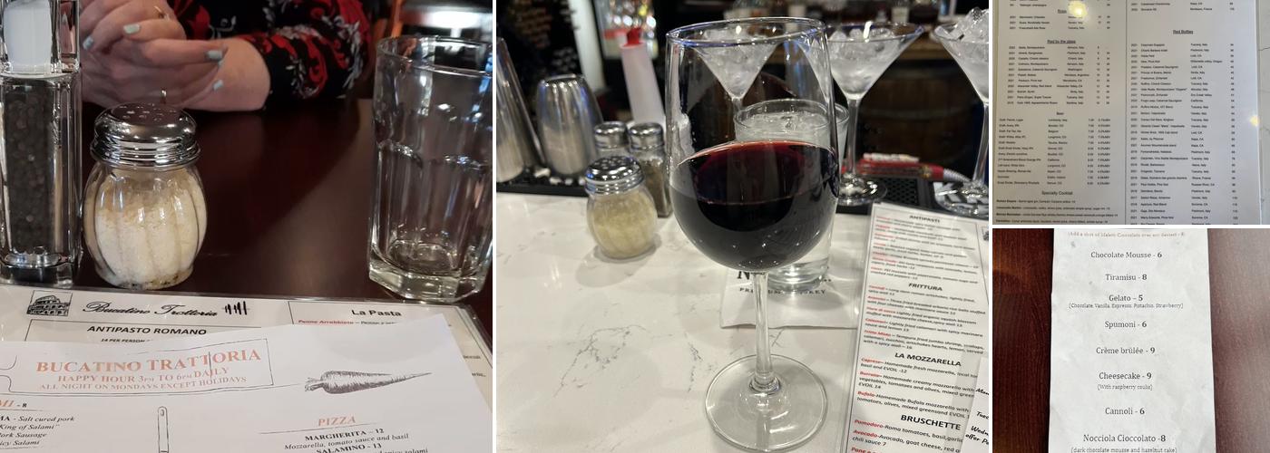 Bucatino Trattoria Romana Menu