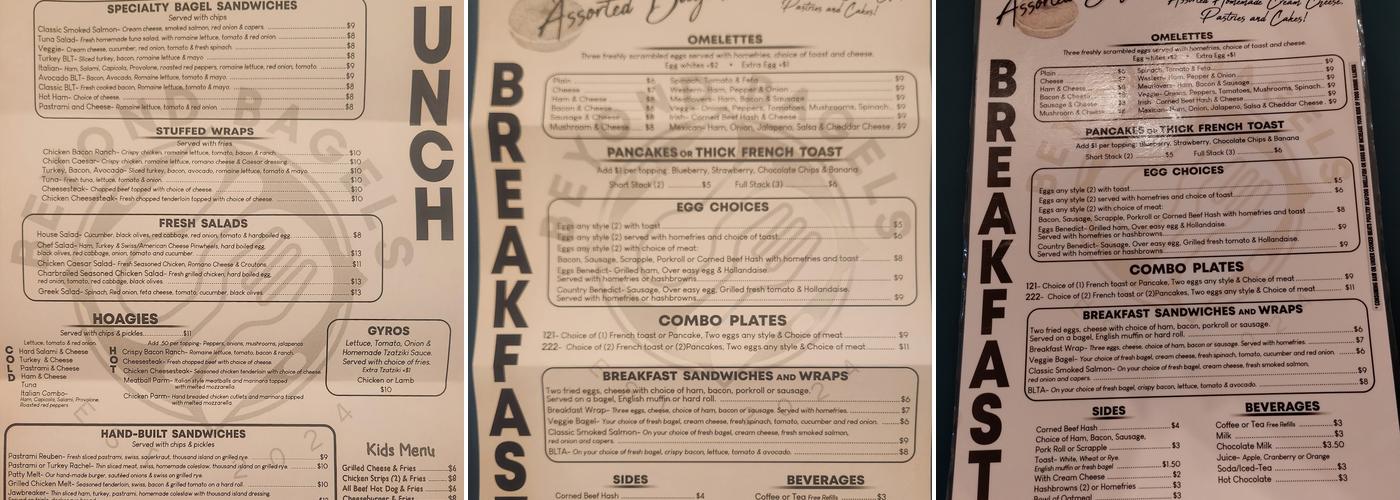 Beyond Bagels Menu