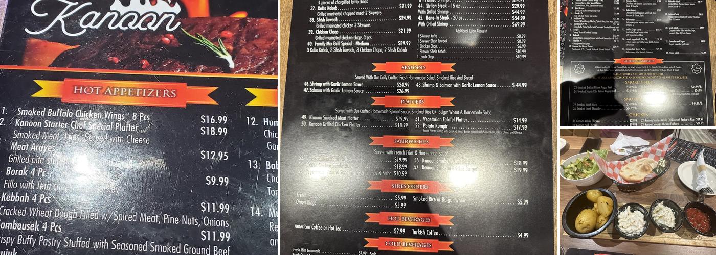 Kanoon Menu