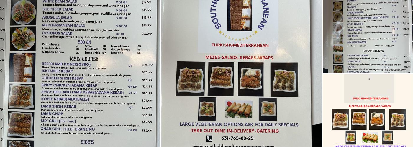 Southold mediterranean restaurant Menu