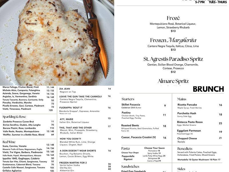 Marie’s Menu