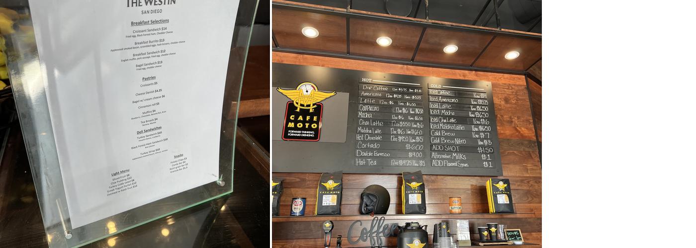 Hightail Coffee Menu