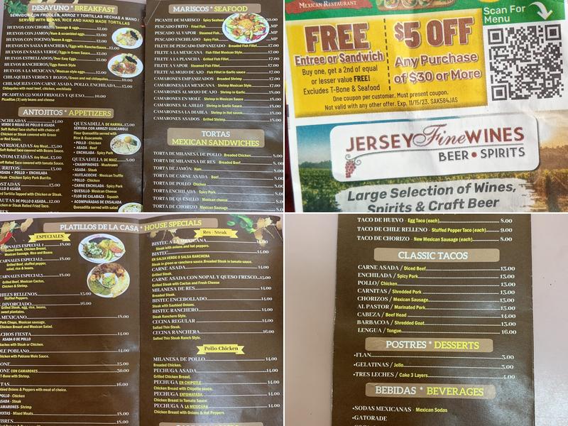 Los 3 Carnales Mexican Restaurant Menu