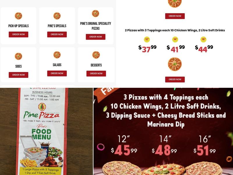 Pine Pizza Menu