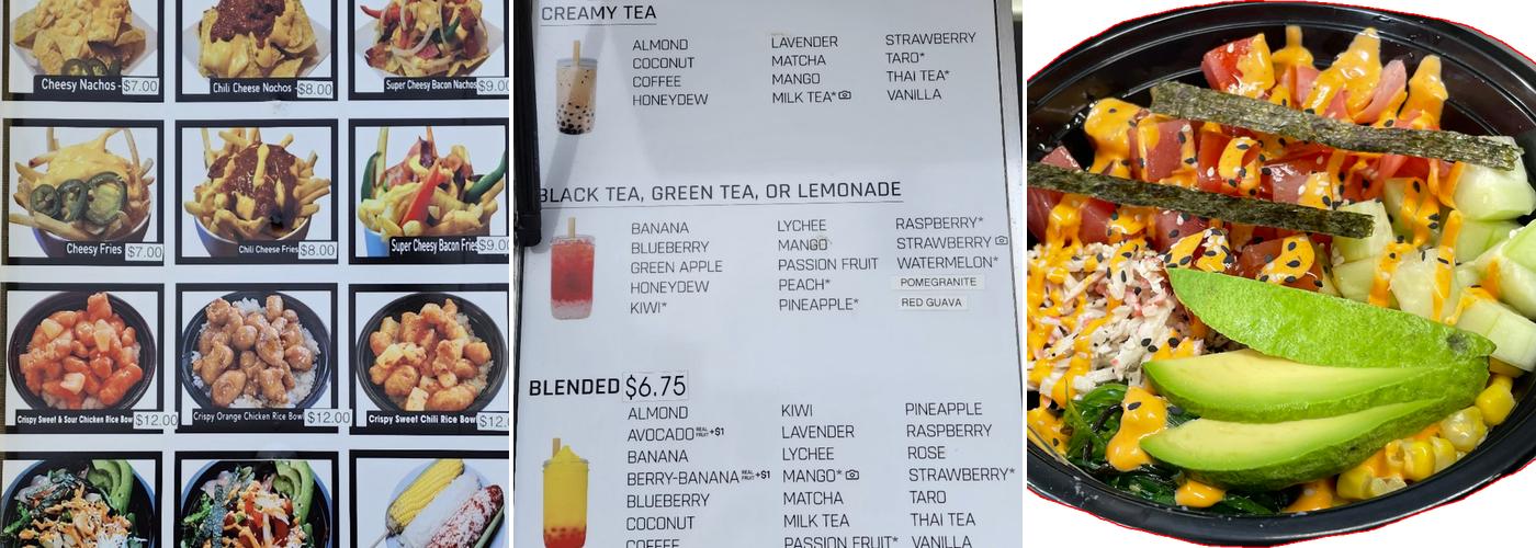 Bobablastic Menu