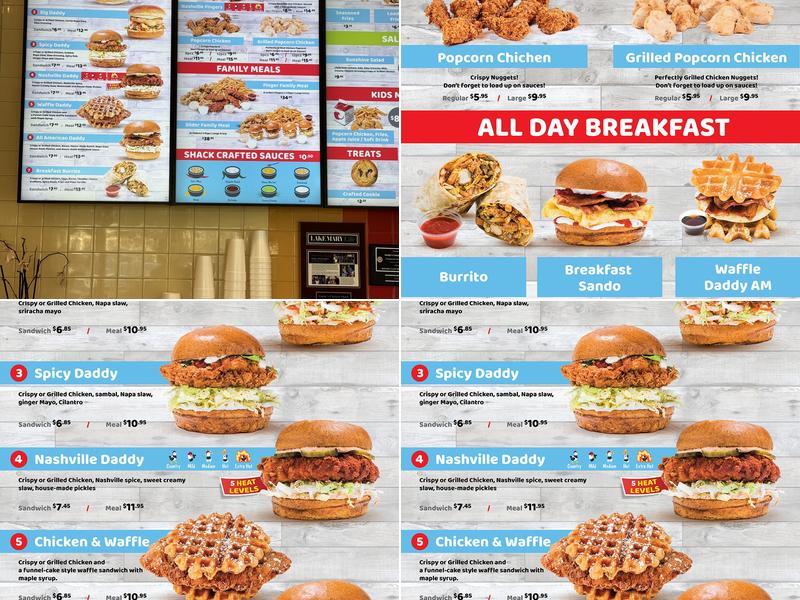 Daddy's Chicken Shack Menu