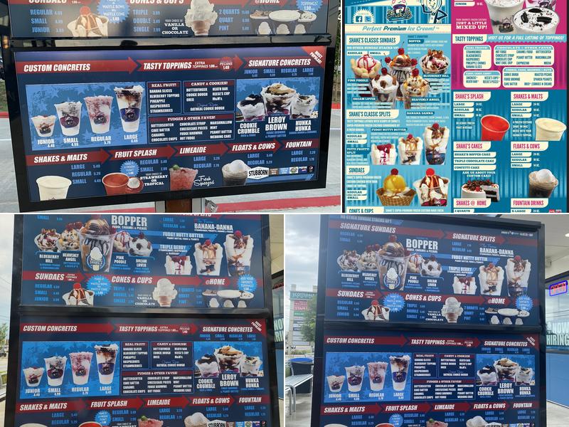 Shake's Frozen Custard Menu