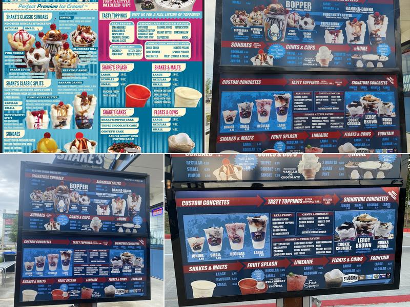 Shake's Frozen Custard Menu