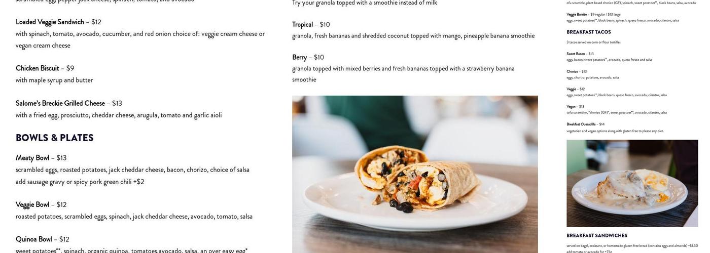 Cool River Cafe - Buena Vista Menu