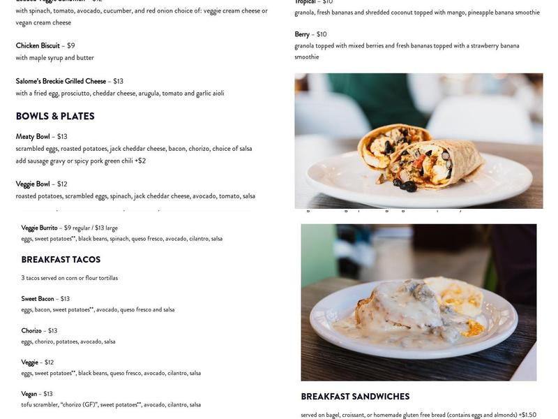 Cool River Cafe - Buena Vista Menu