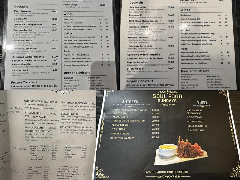 Brunch Problems Menu