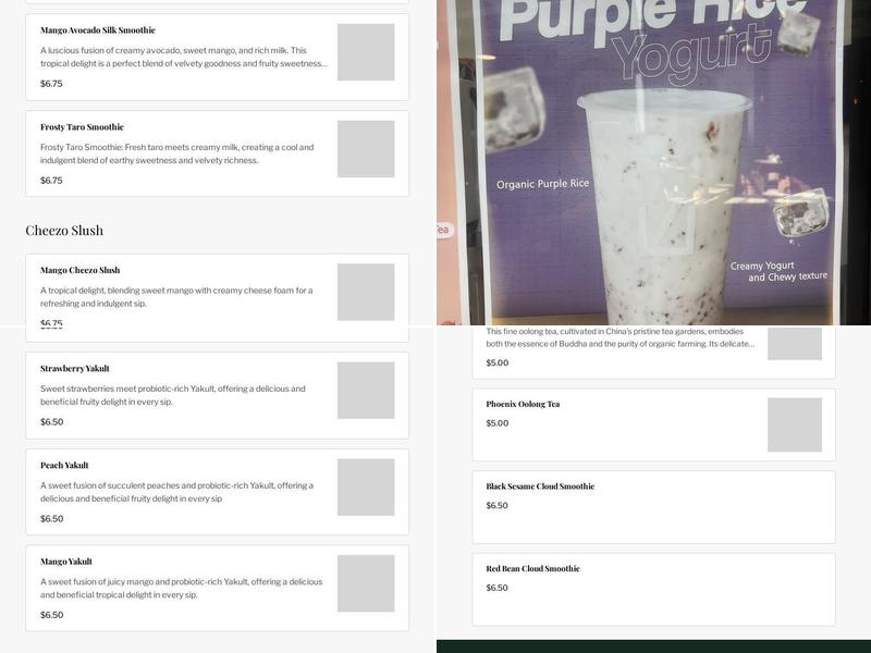 One Cup Menu