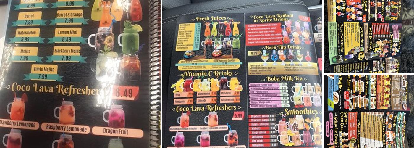 coco lava Menu