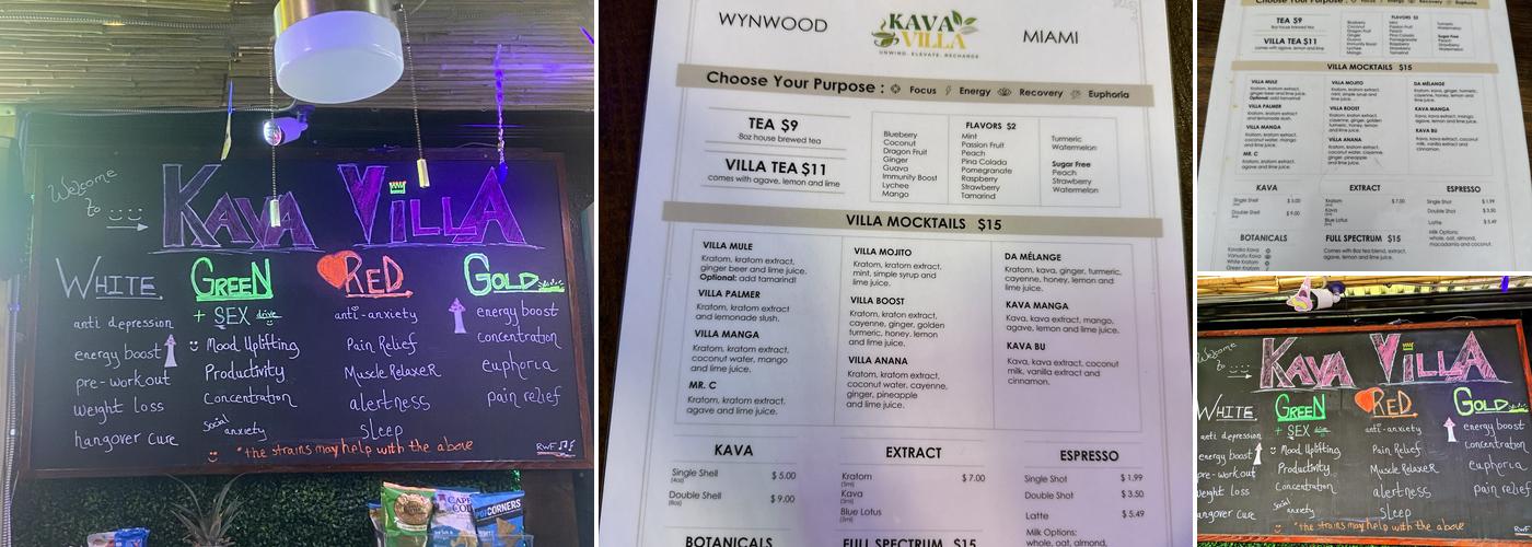 Kava Villa Menu