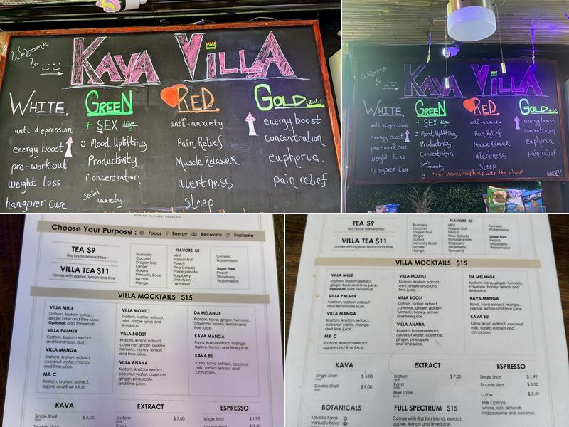 Kava Villa Menu