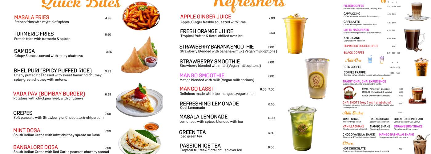 Chaivio Menu
