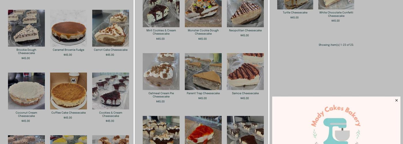 MADY CAKES BAKERY Menu