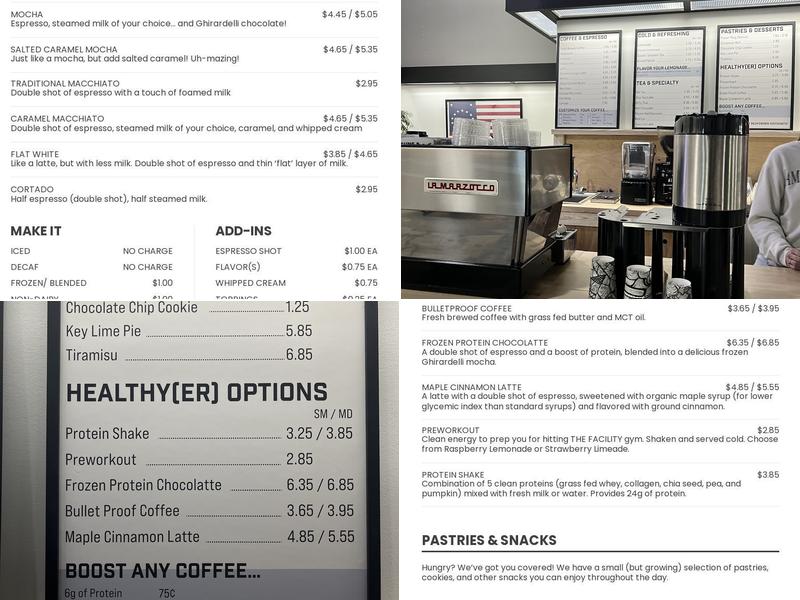 Facility Coffee Menu
