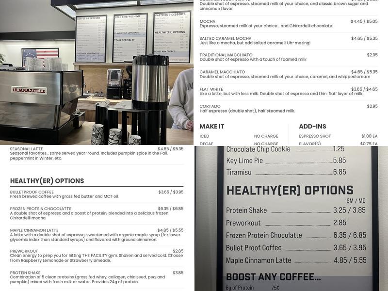 Facility Coffee Menu