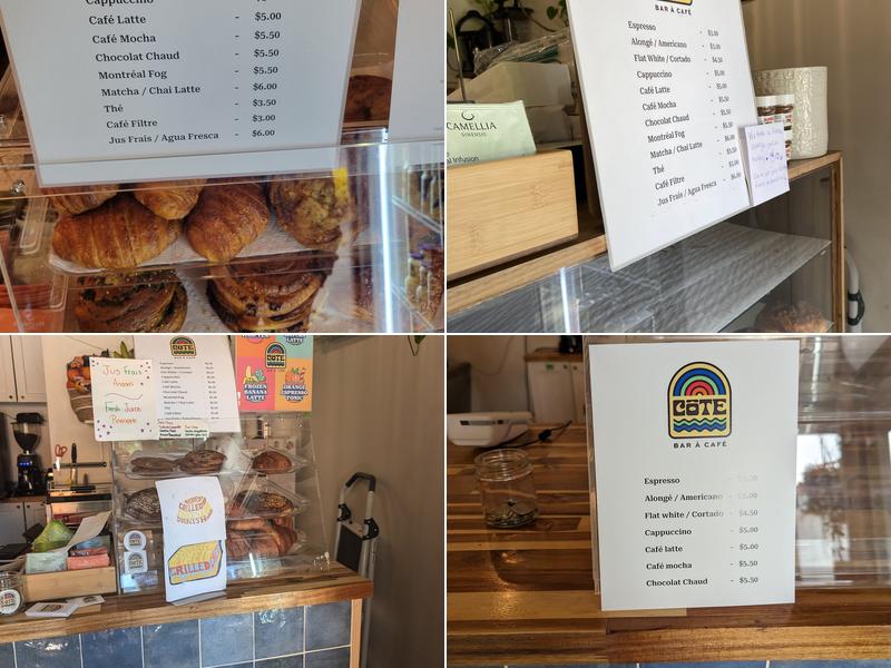 Côte Café Menu