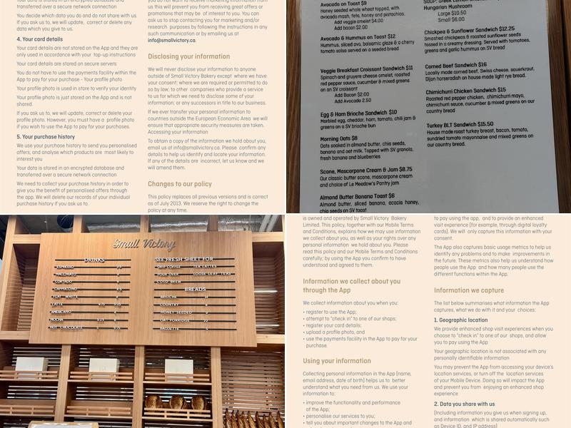 Small Victory Bakery Menu