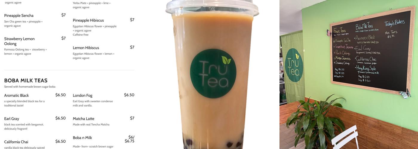 Tru Tea Menu