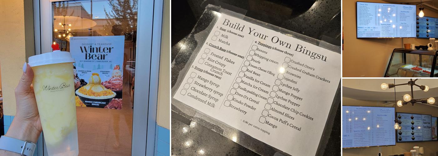 Winter Bear dessert and tea house Menu