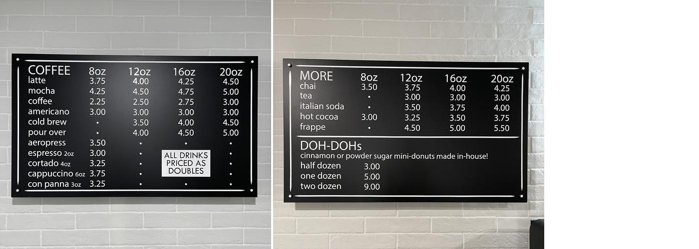 Black Dog Coffee House x Poly Drive Menu