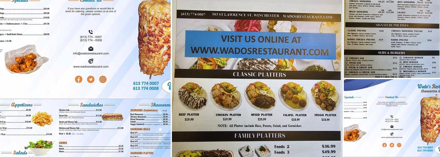 Wados Shawarma & Grill Menu