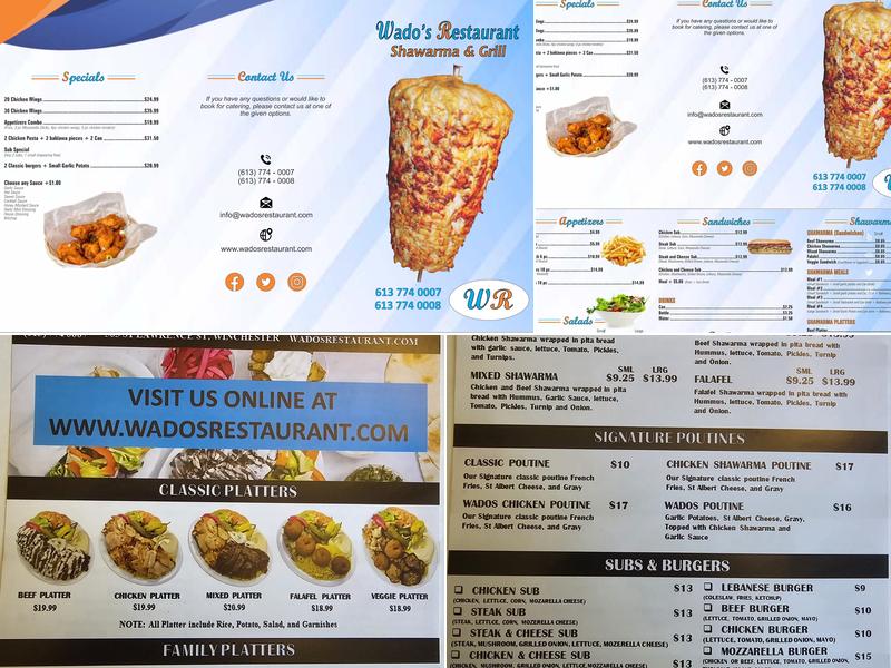 Wados Shawarma & Grill Menu