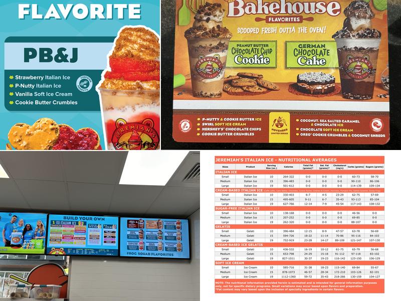 Jeremiah's Italian Ice Menu