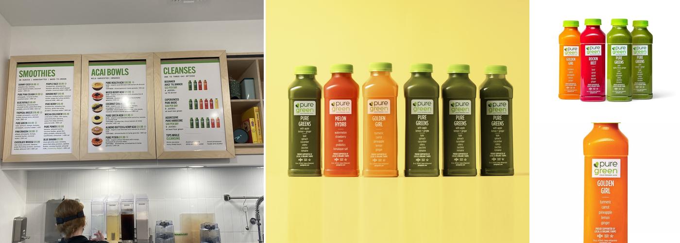 Pure Green - Juice Bar Sunrise Sawgrass Mills Menu