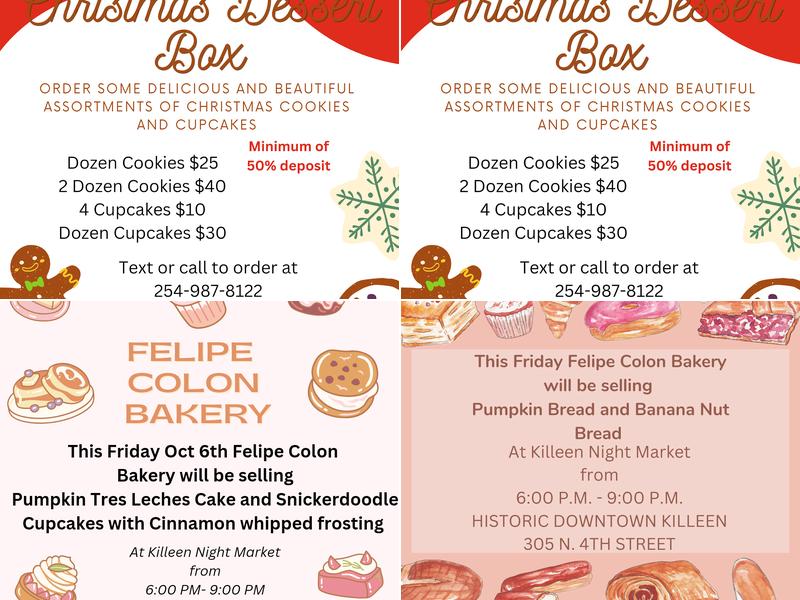 Felipe Colon Bakery Menu