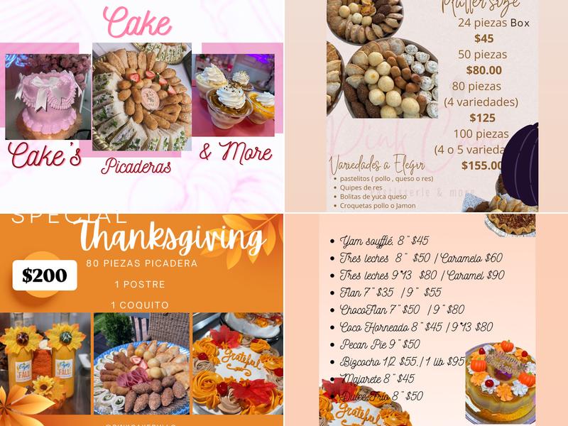 Pink cakery Menu