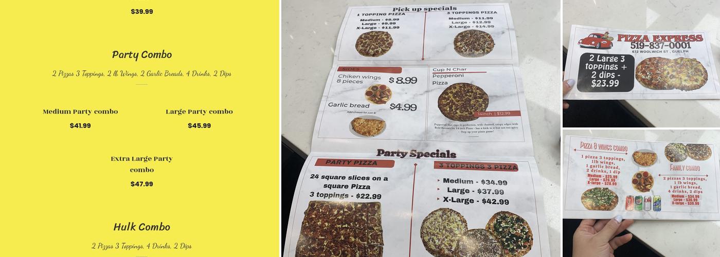 Pizza Express Guelph Menu