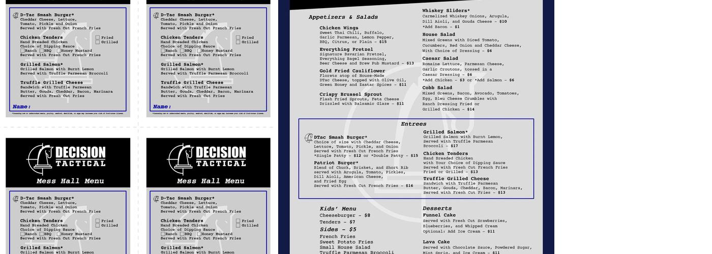 Decision Tactical Menu