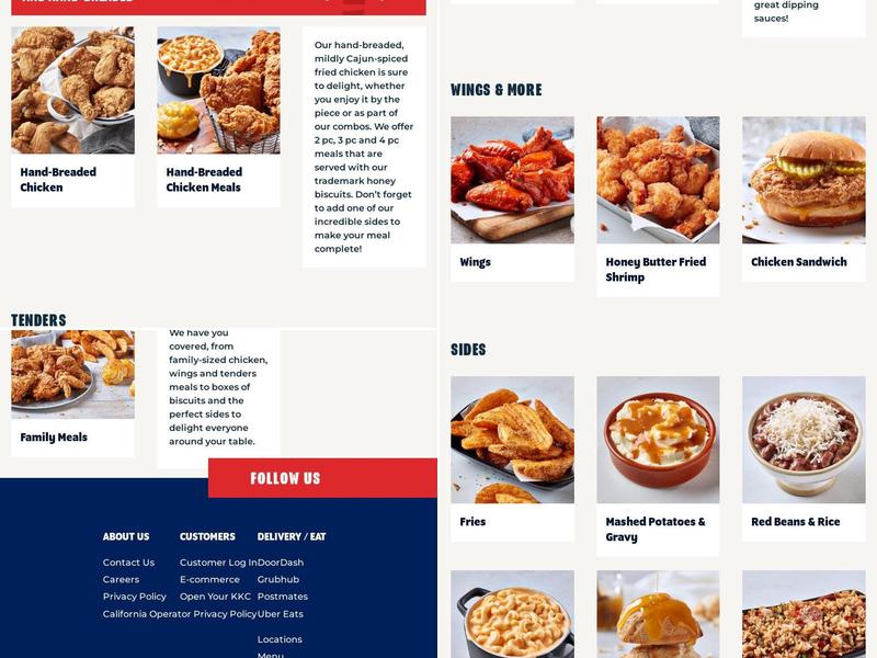Krispy Krunchy Chicken Menu