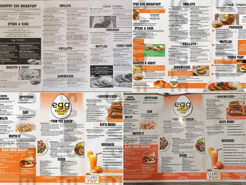 Egg Haven Cafe Largo Menu