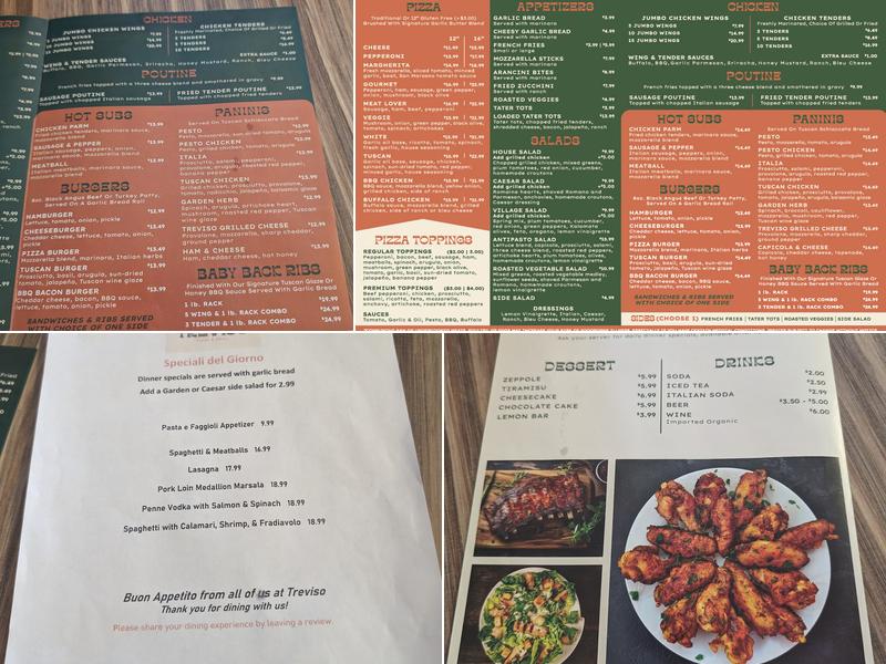 Treviso Pizza & Grill Menu