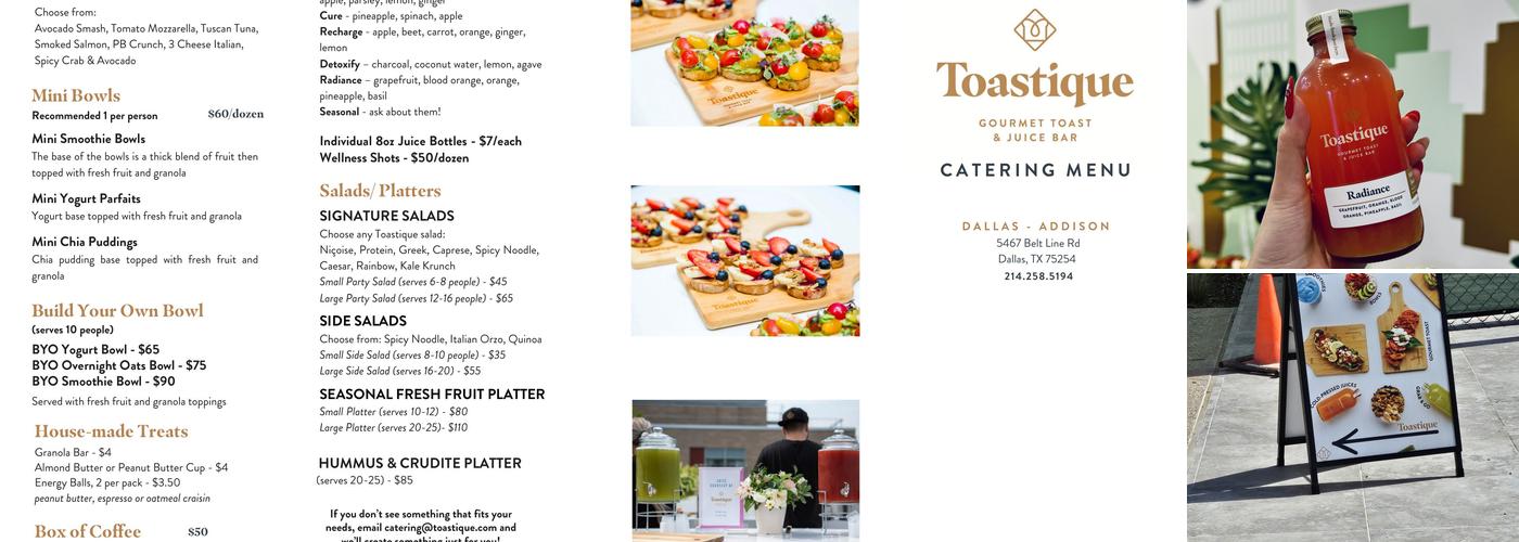 Toastique Menu