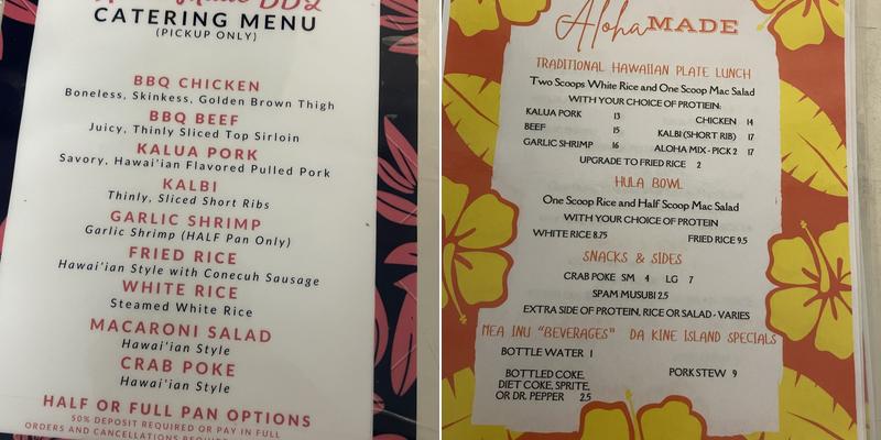 Aloha Made BBQ Menu