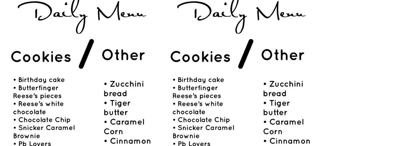 Baked and Boujee Menu