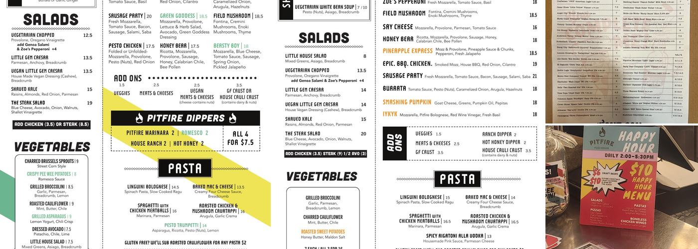 Pitfire Pizza Echo Park Menu